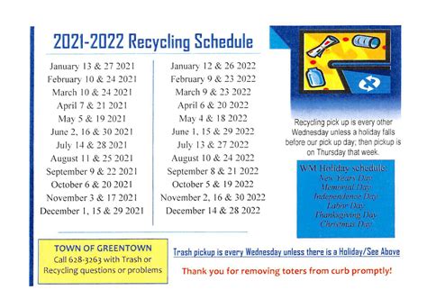 2022 Yonkers Garbage Pickup Calendar